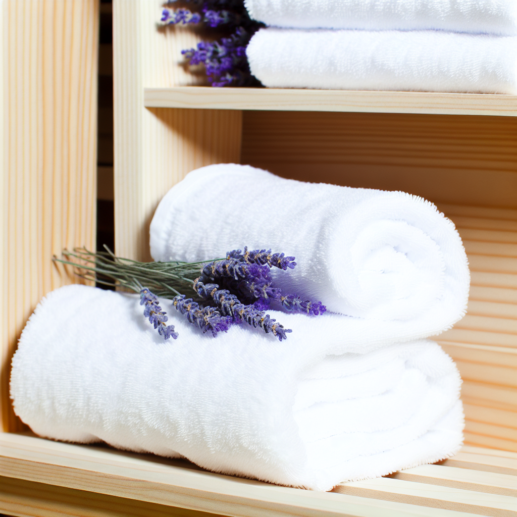 Fresh lavender with towels