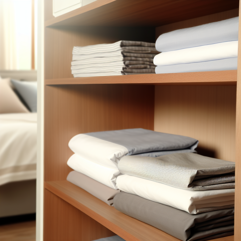 Neatly organized and folded household linens