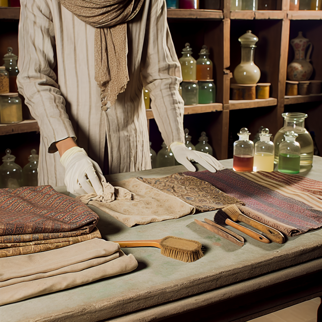 Delicate vintage textiles